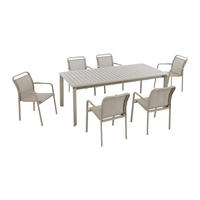 GARTENESSGRUPPE im Set - 6 -Sitzer - Aluminium - taupe - VELYRA - Braun, Metall - Vente-Unique