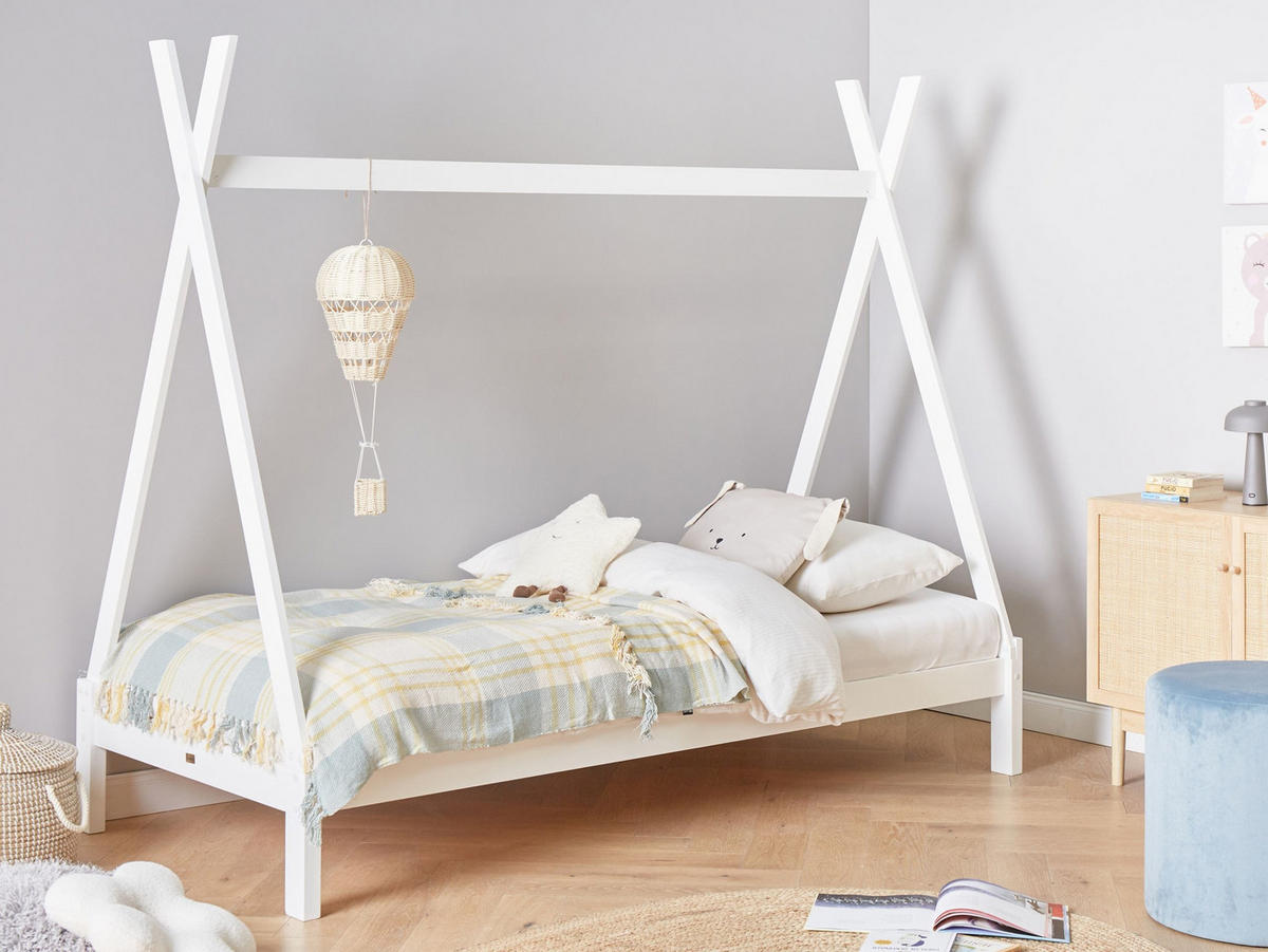 KINDERBETT 90/200 cm Weiß Devay - Weiß, Holz (90/200cm) - Beliani