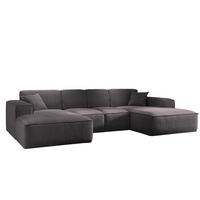 ECKSOFA, Eckcouch U form, Wohnzimmer Couch Large 342cm SIENA stoff Poso Dunkelgrau - Dunkelgrau, Holz/Textil (344/165cm) - Kaiser Möbel