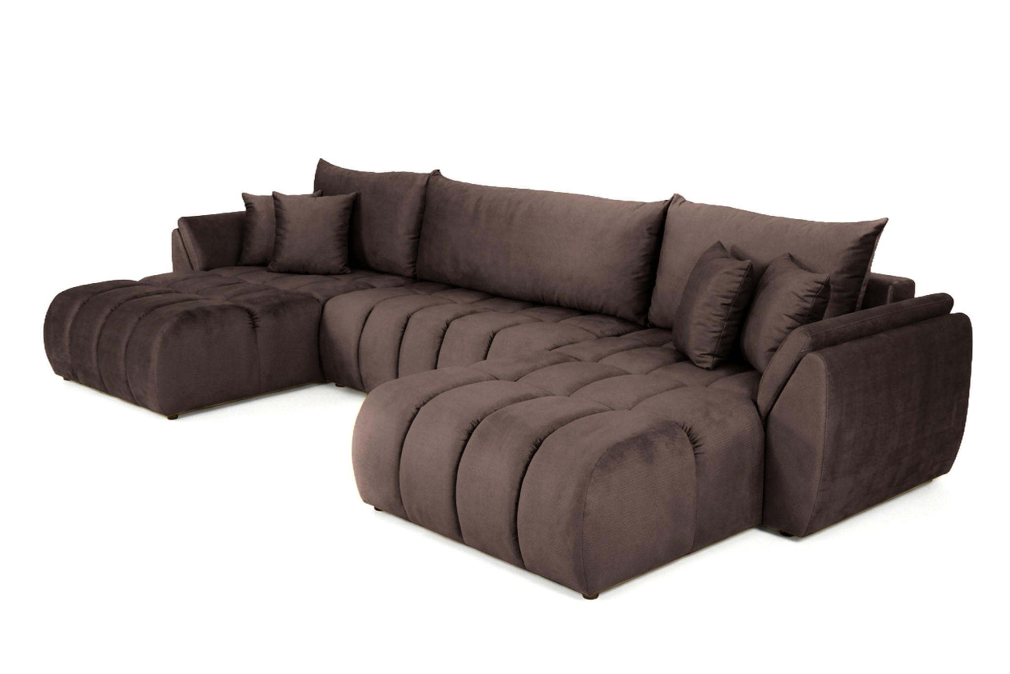 WOHNLANDSCHAFT Collin Mit Schlaffunktion - Braun, Holzwerkstoff/Textil (382/85/185cm) - Fun Möbel