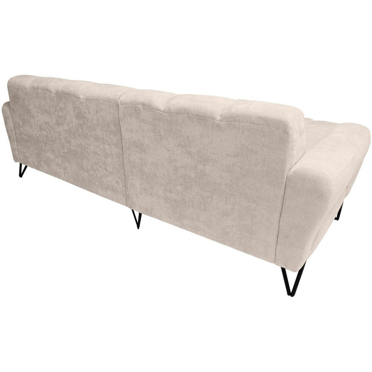 ECKSOFA Volare Mini ohne Schlaffunktion beige links, Vega-Stoff - Beige/Schwarz, Textil/Metall (256/165cm) - Beautysofa