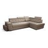 ECKSOFA KONGO RBN15, Eckcouch in L-Form mit Schlaffunktion, Farbe: Beige, Velourstoff, Ottomane Rechts - Beige, Textil (277/180cm) - O-Sofa