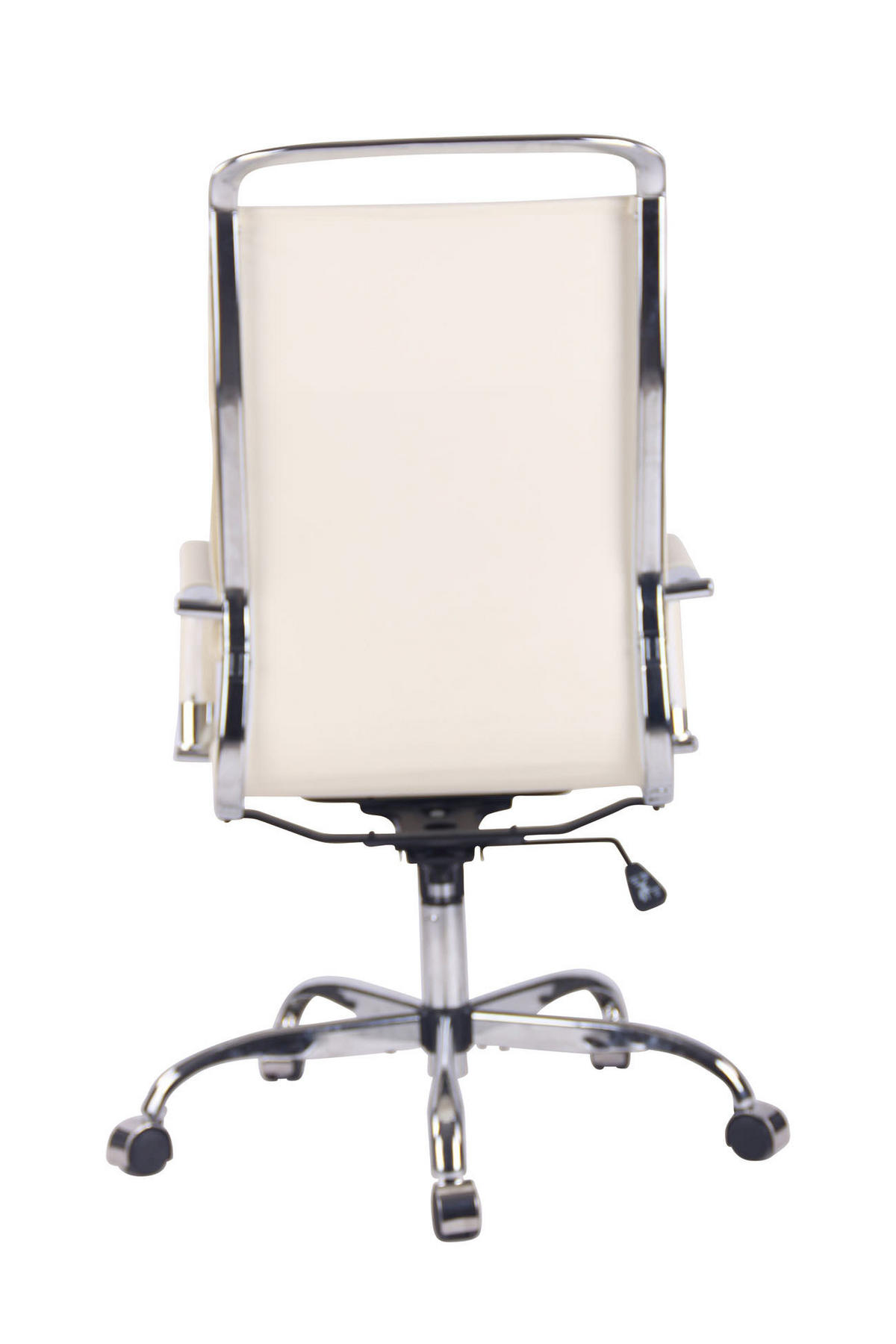 DREHSTUHL Lederlook creme - Chromfarben/Creme, Textil/Metall (58/110/63cm) - CLP