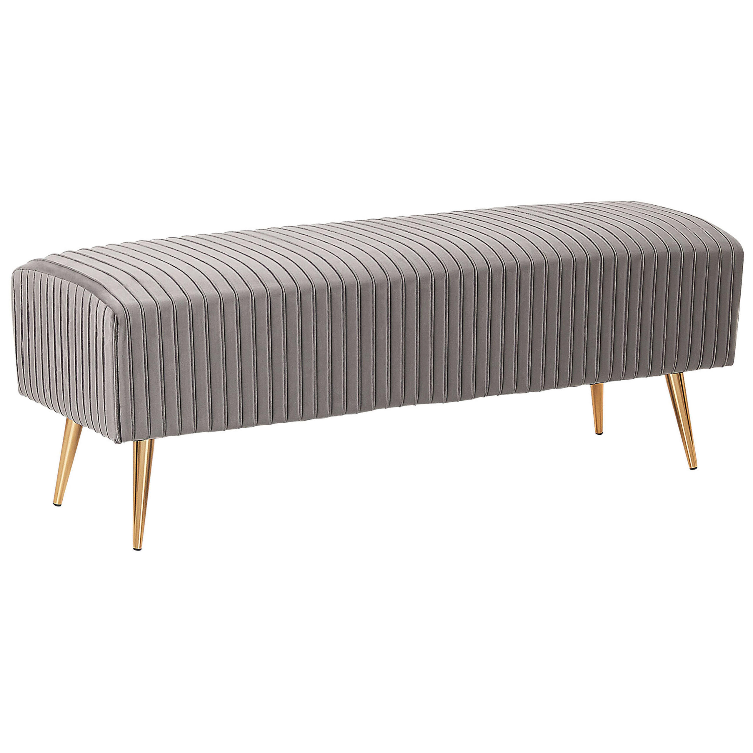 BANK Grau Paterson - Goldfarben/Grau, Textil (118/42/40cm) - Beliani