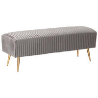 BANK Grau Paterson - Goldfarben/Grau, Textil (118/42/40cm) - Beliani