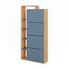 SCHUHKIPPER Orlando Goldkraft Eiche/Blau 80 x 166.1 cm mit 4 Fächern - Eiche Wotan, Holzwerkstoff (80/166.1/24.2cm) - Vicco