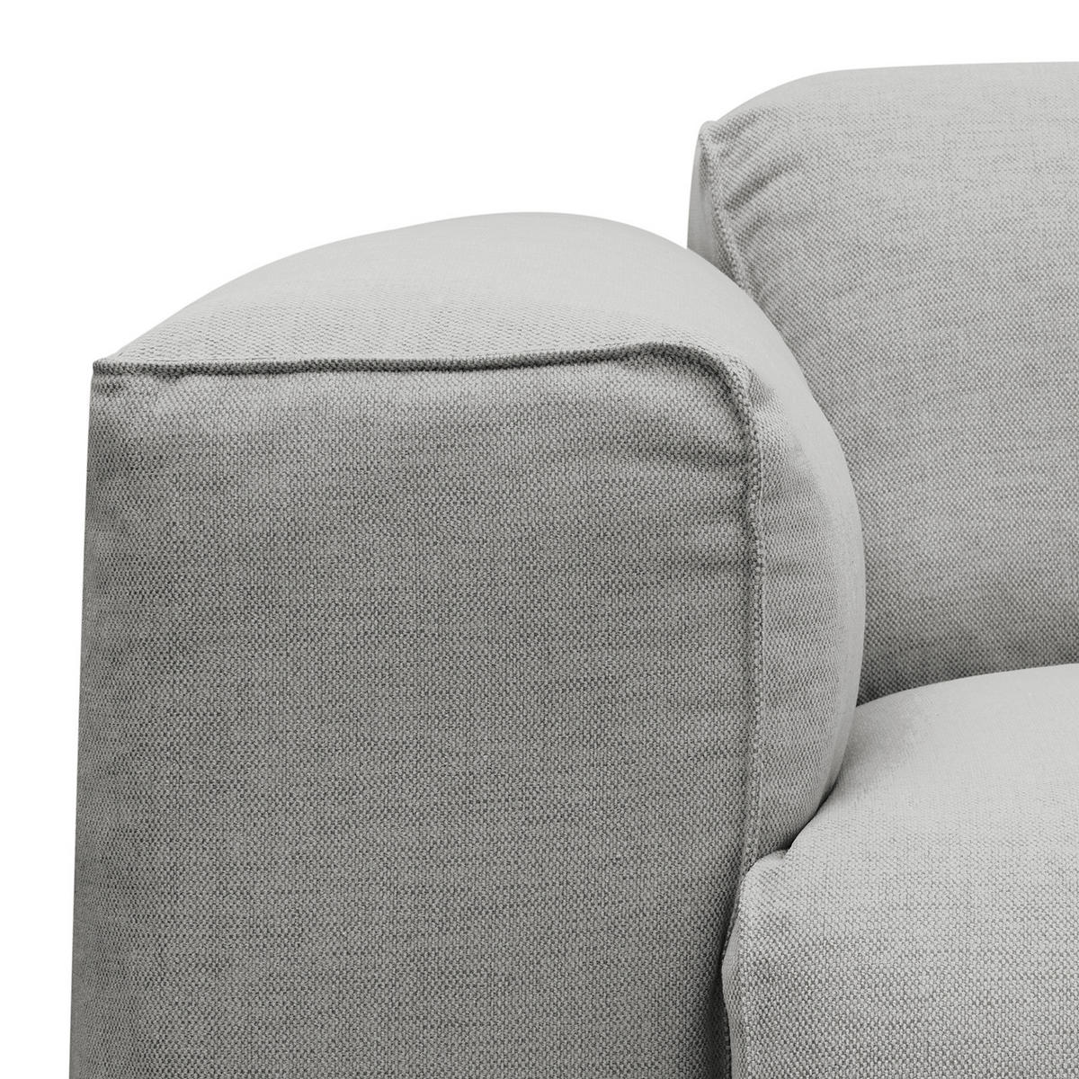 3-SITZER ECKSOFA mit Longchair - Hellgrau/Schwarz, Kunststoff/Textil (284/173cm) - home24