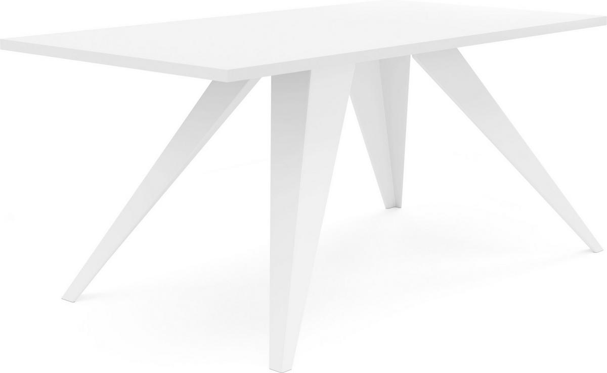 ESSTISCH Vance rechteckig, Weiß 120/60/48 cm - Weiß, Holzwerkstoff/Metall (60/120/48cm) - WFL GROUP