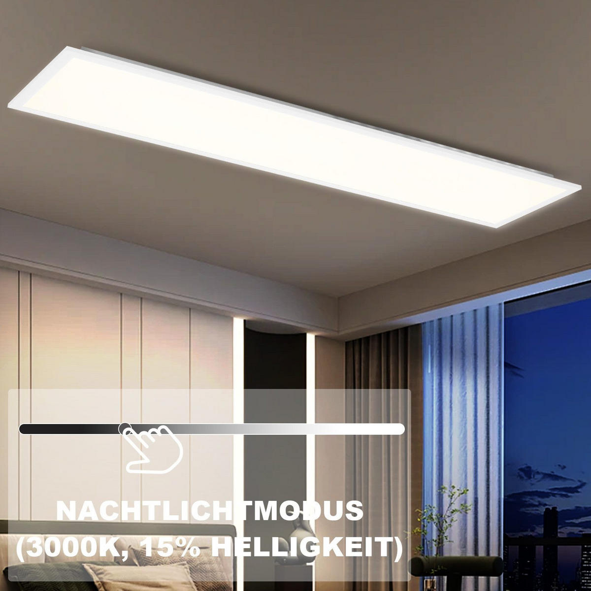 LED-DECKENLEUCHTE Lucido 119.5/29.5/5.6cm - Weiß, Metall (29.5/119.5/5.6cm) - Nettlife