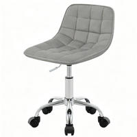 BÜROSTUHL höhenverstellbar drehbar Samt Light Grey - Hellgrau, Metall (43/67.5/43cm) - Meubliv