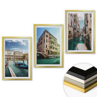 WANDBILDER 3er Set - 40x60 cm Goldrahmen - Architektur der Kanäle von Venedig - Goldfarben, Kunststoff (40/60cm) - ArtPrintCave