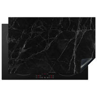 HERDABDECKPLATTE Schwarz - Marmor 80x52 cm - Schwarz, Kunststoff (80.2/0.2/52.2cm) - MuchoWow