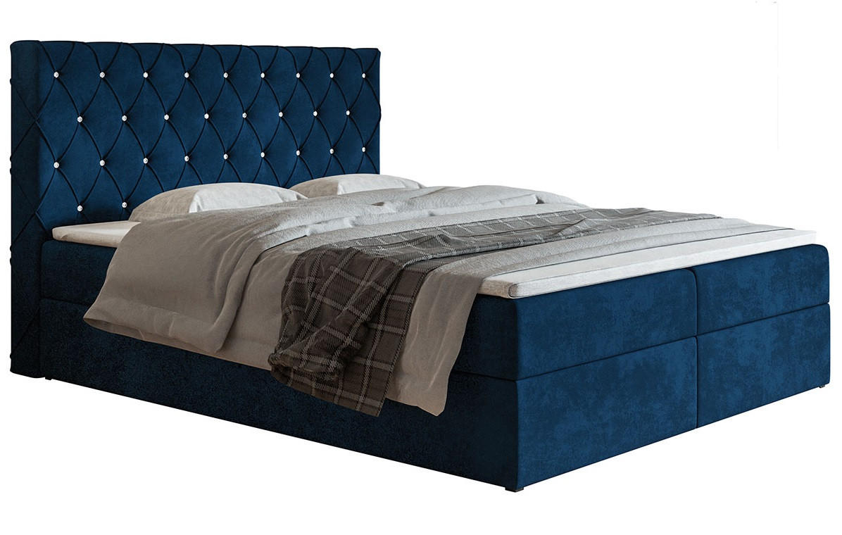 BETT Blau FOX 4 Kontinentalbett 180x200 cm - Blau, Textil (180/200cm) - Sepro Meble