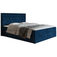 BETT Blau FOX 4 Kontinentalbett 180x200 cm - Blau, Textil (180/200cm) - Sepro Meble