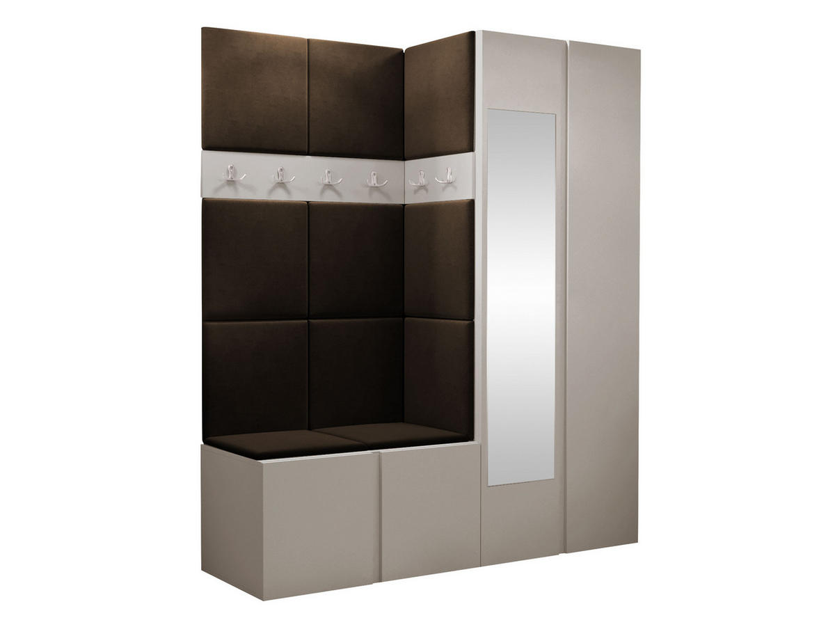 GARDEROBEN-SET Orion XII - Kaschmir/Braun, Holzwerkstoff/Kunststoff (158/186/46cm) - MIRJAN24