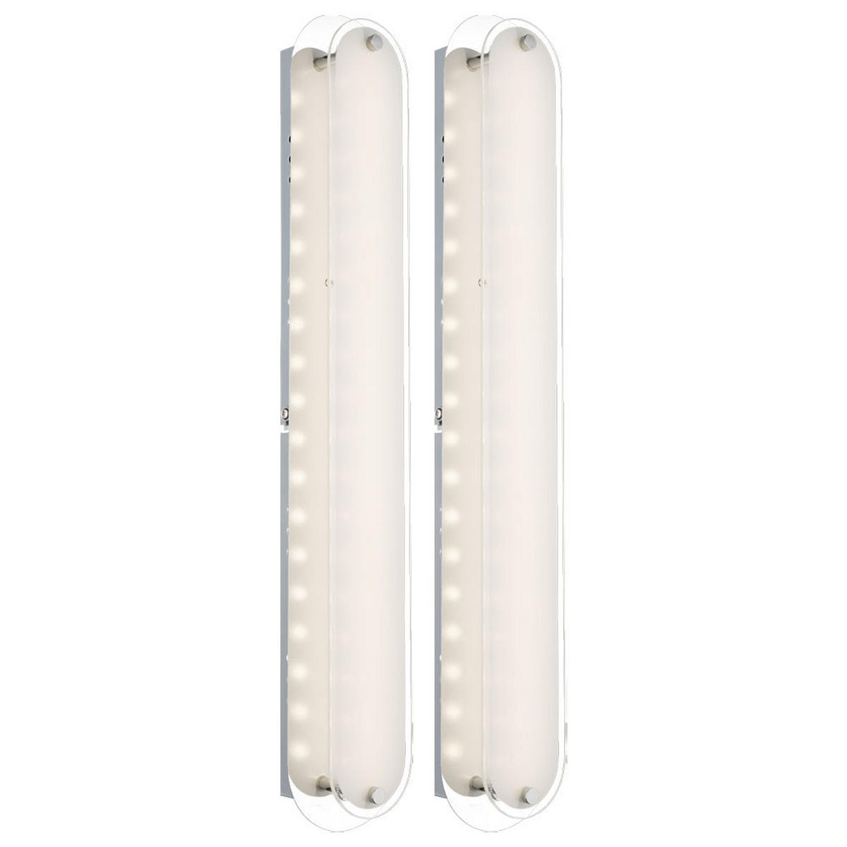 LED WANDLEUCHTE Metall Chrom Silber - Silberfarben, Glas (8/6/47cm) - Globo Lighting