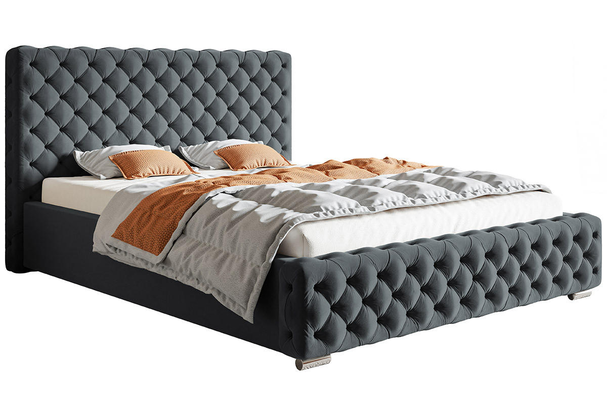 BETT Grau BEN 12 Mit Bettkasten 180x200 cm - Graphitfarben, Textil (180/200cm) - Sepro Meble