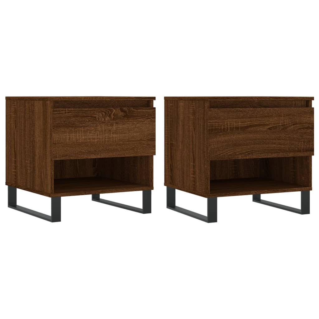 COUCHTISCHE 2 Stk. Braun Eichen-Optik 50x46x50 cm Holzwerkstoff - Braun, Holzwerkstoff (50/46/50cm) - furnicato