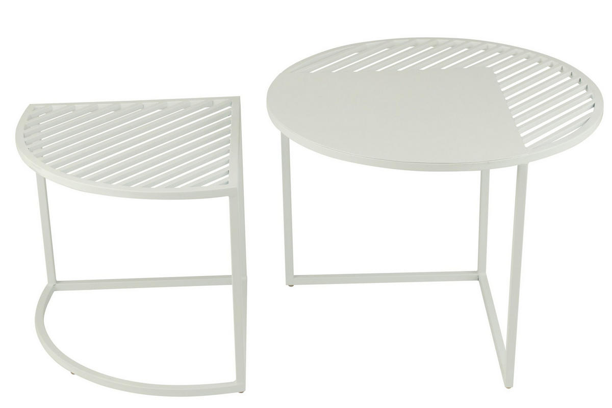 BEISTELLTISCH OUTDOOR RUND Weiß - Weiß, Metall (60/60/45cm) - J-Line