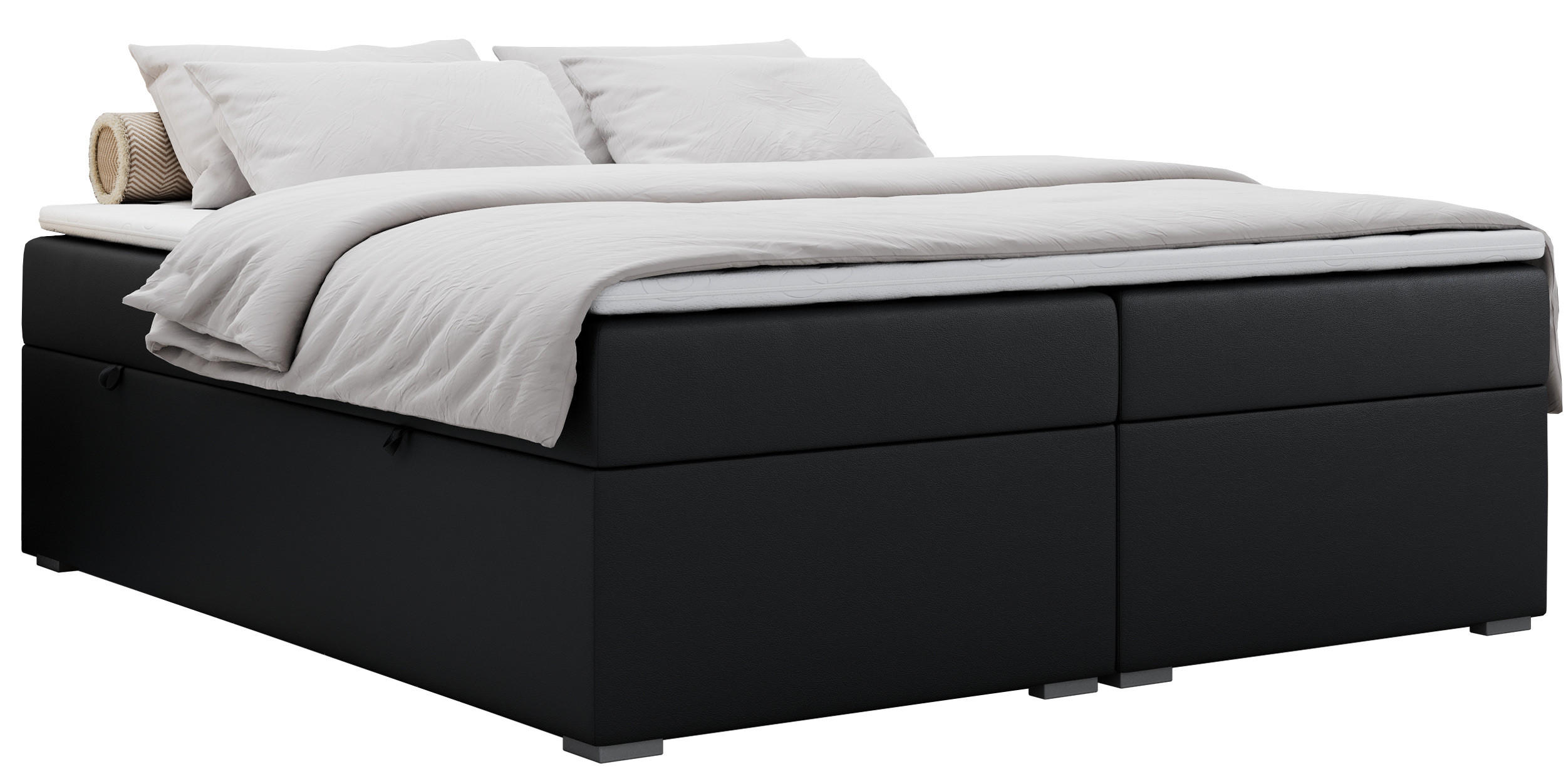 BOXBETT BESS 200/200 Schwarz Kunstleder - H3 - Schwarz, Holz/Textil (200/200cm) - MKS