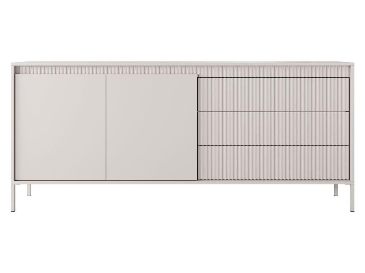 KOMMODE Beige 187/82/40 cm Sorano - Beige, Naturmaterialen/Metall (187/82/40cm) - Graingold