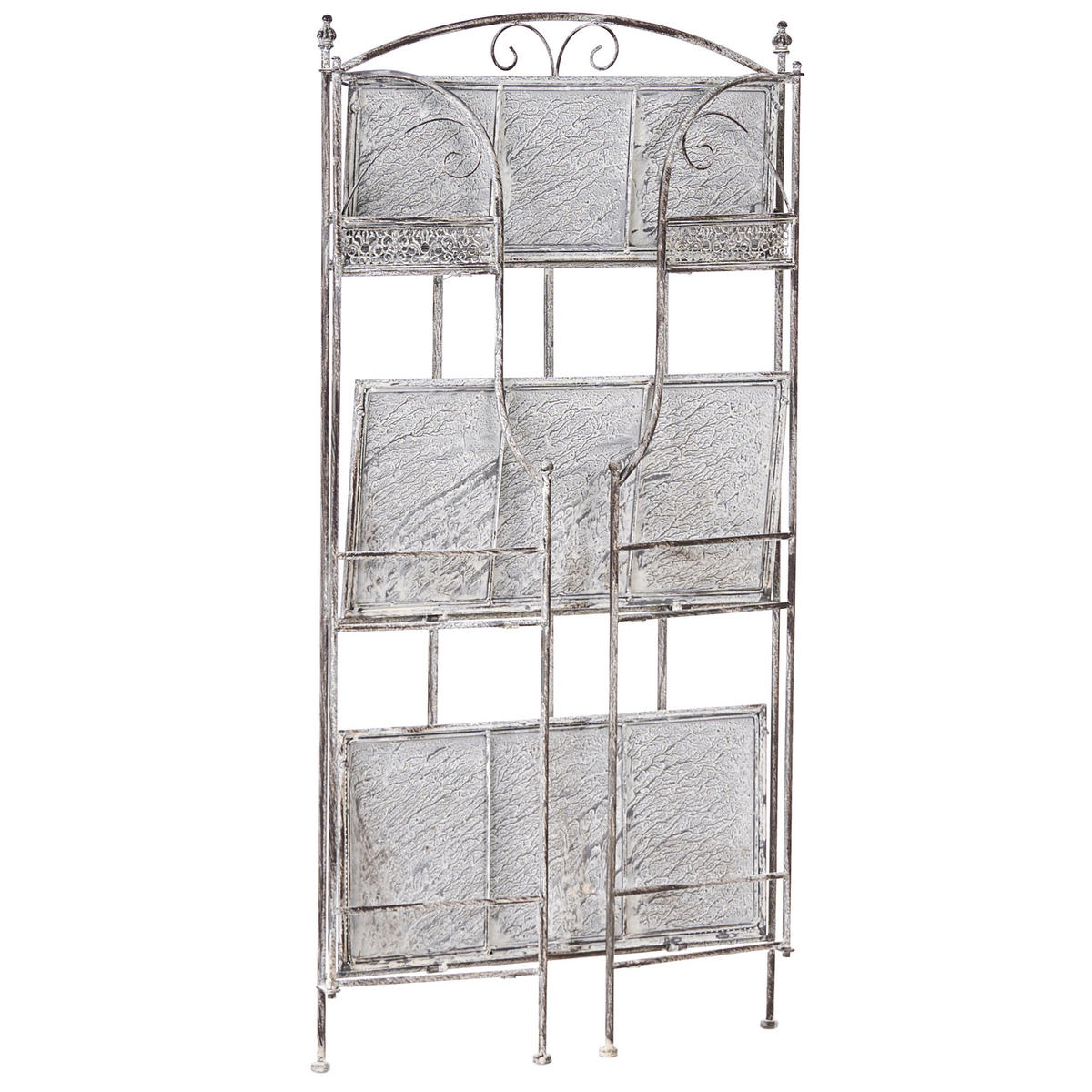 REGAL 60 /30 cm Grau Villadose - Grau, Metall (60/117/30cm) - Beliani