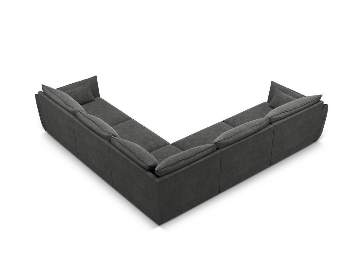 WENDBARES-ECKSOFA Kaelle aus Chenille-Stoff dunkelgrau 7 Sitzplätze - Dunkelgrau, Textil (286/286cm) - Micadoni