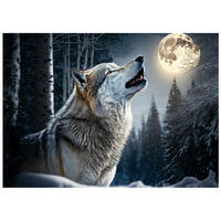FOTOTAPETE Wolf Wald Tiere 400x280 - Multicolor, Papier (400/280cm) - Wallarena