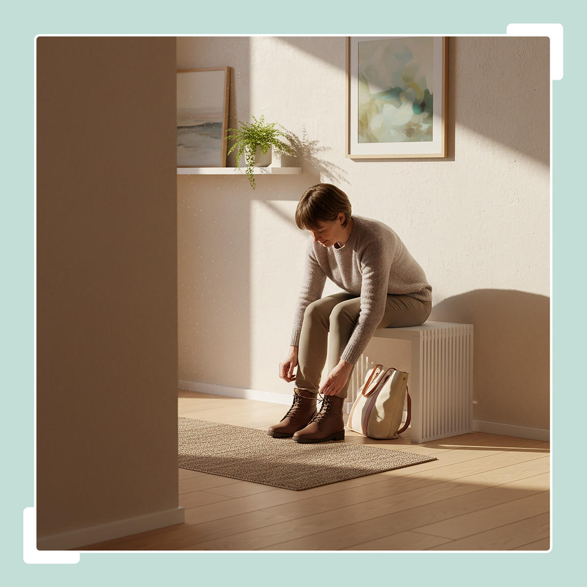 SITZBANK - Weiß, Holz/Textil (45/43/33cm) - Relaxdays