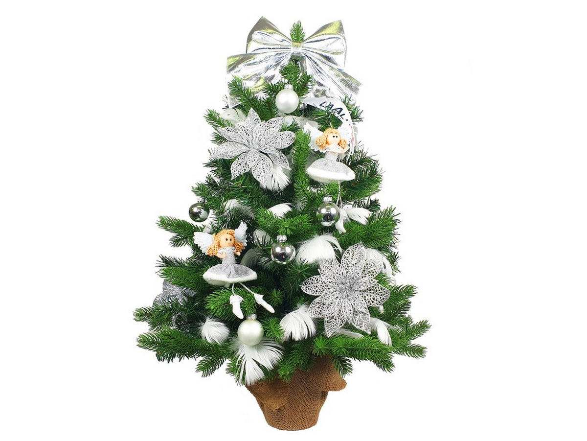 WEIHNACHTSBAUM künstlich e grüne Tanne Bernard im Topf 60 cm mit LED-Beleuchtung - Grün, Kunststoff (60cm) - LAALU