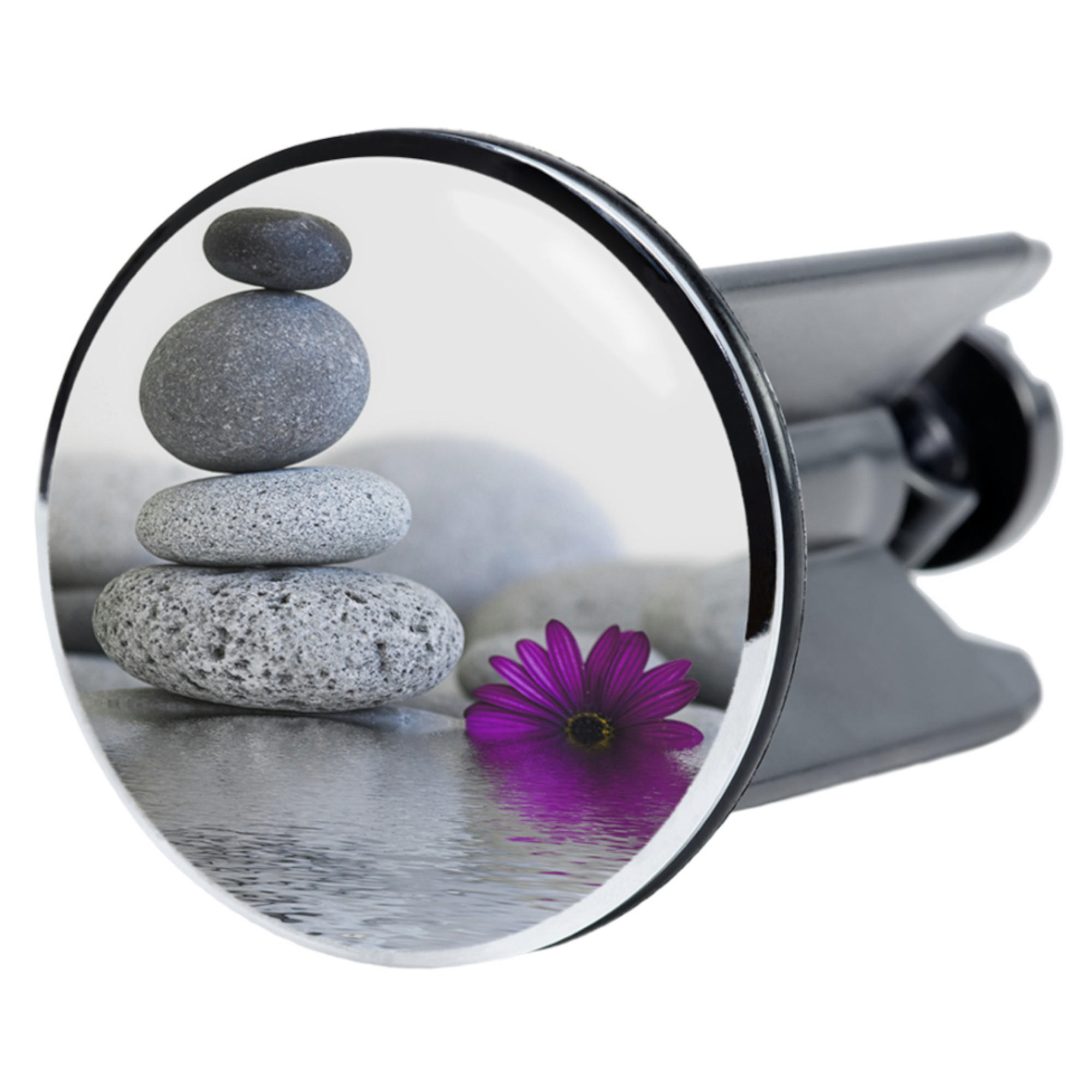 WASCHBECKENSTÖPSEL Energy Stones - Violett, Kunststoff/Metall (4/7/7cm) - Sanilo