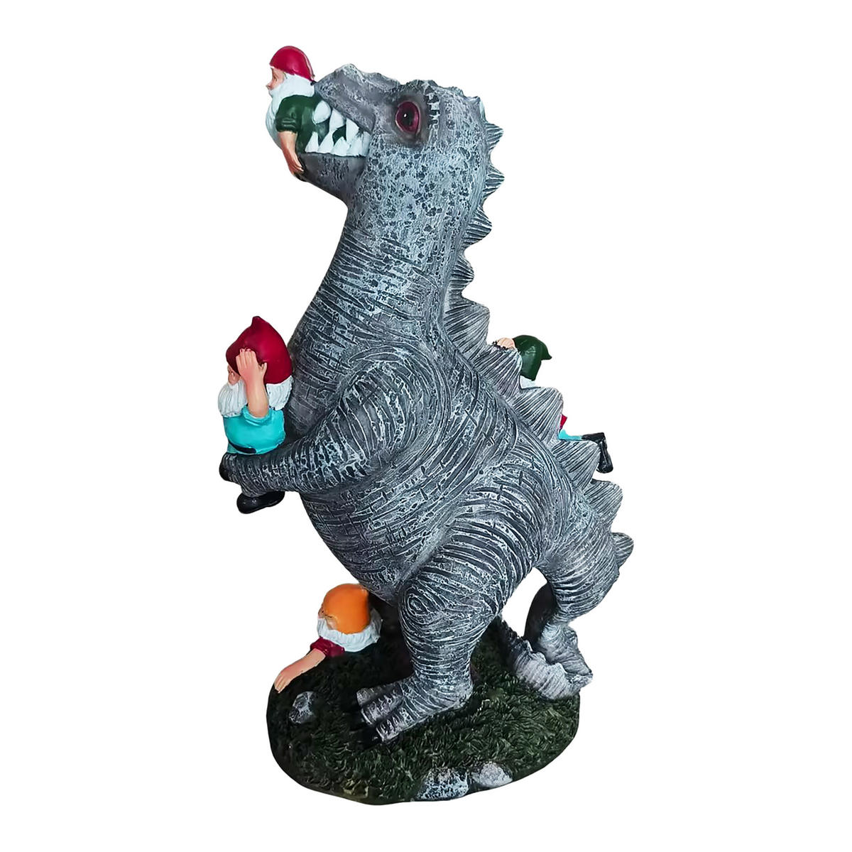 ZAHRADNÍ soška T-Rex - různobarevná, plast (15.5/28.5/9cm) - Relaxdays