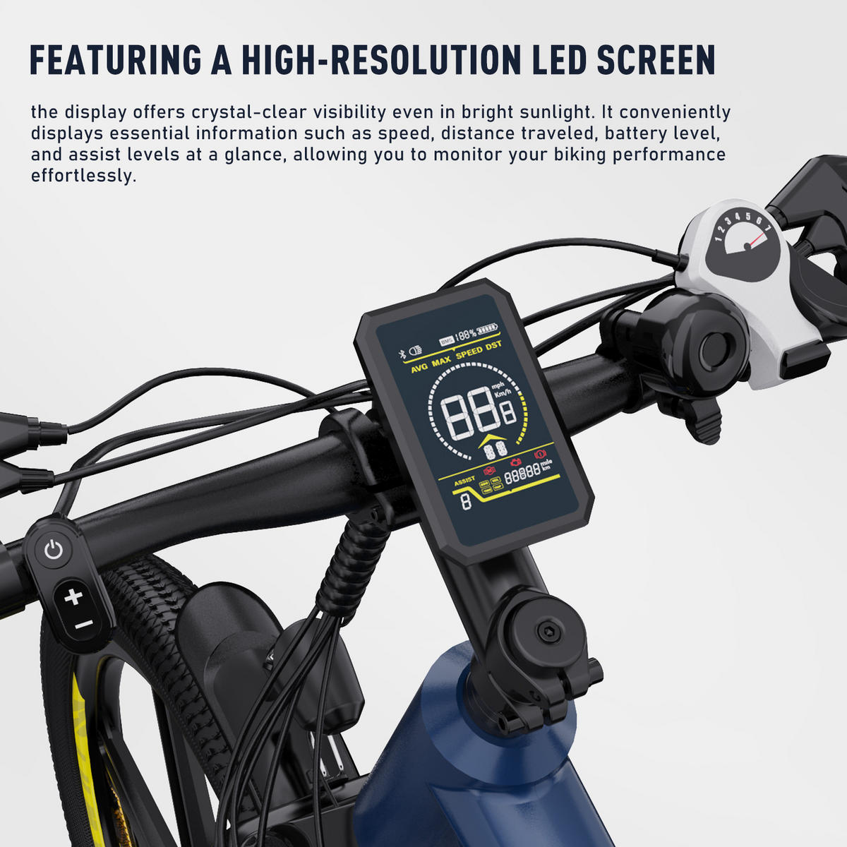 E-BIKE Mountain BK7S für Damen & Herren, 7 Gang, bis zu 90km - Blau, Metall (24cm) - COLORWAY