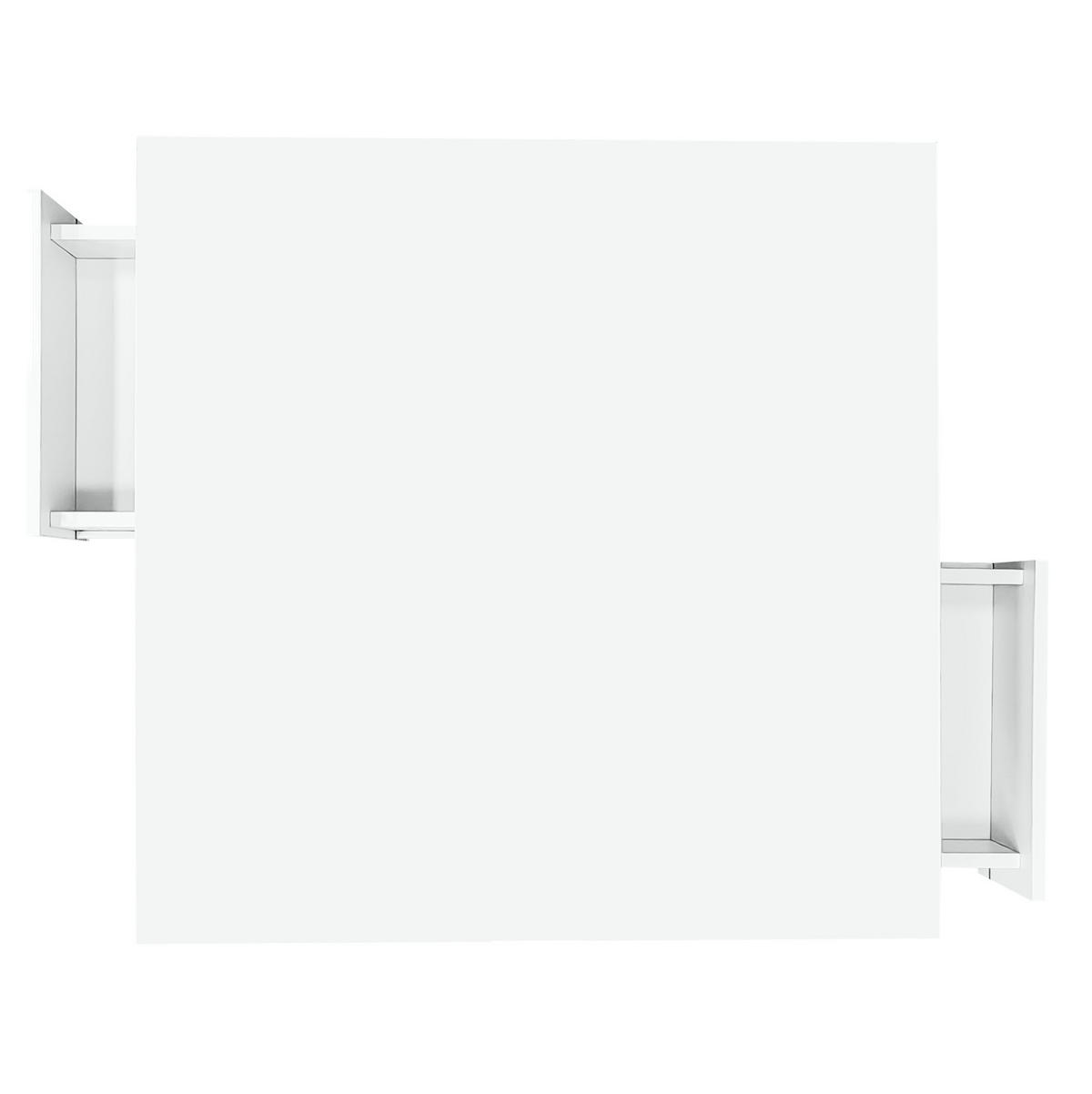 COUCHTISCH 70/70/35,5 cm aus Spanplatte mit 2 Schubladen und Hochglanzoberfläche, Weiß - Weiß, Holzwerkstoff (70/70/35.5cm) - Redom