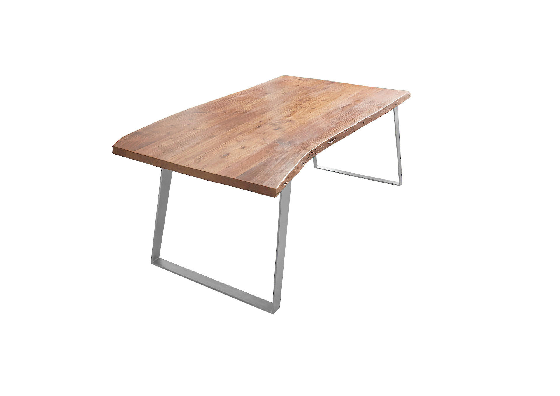 ESSTISCH HOBART - Beige/Silberfarben, Holz/Metall (100/200/77cm) - SAM