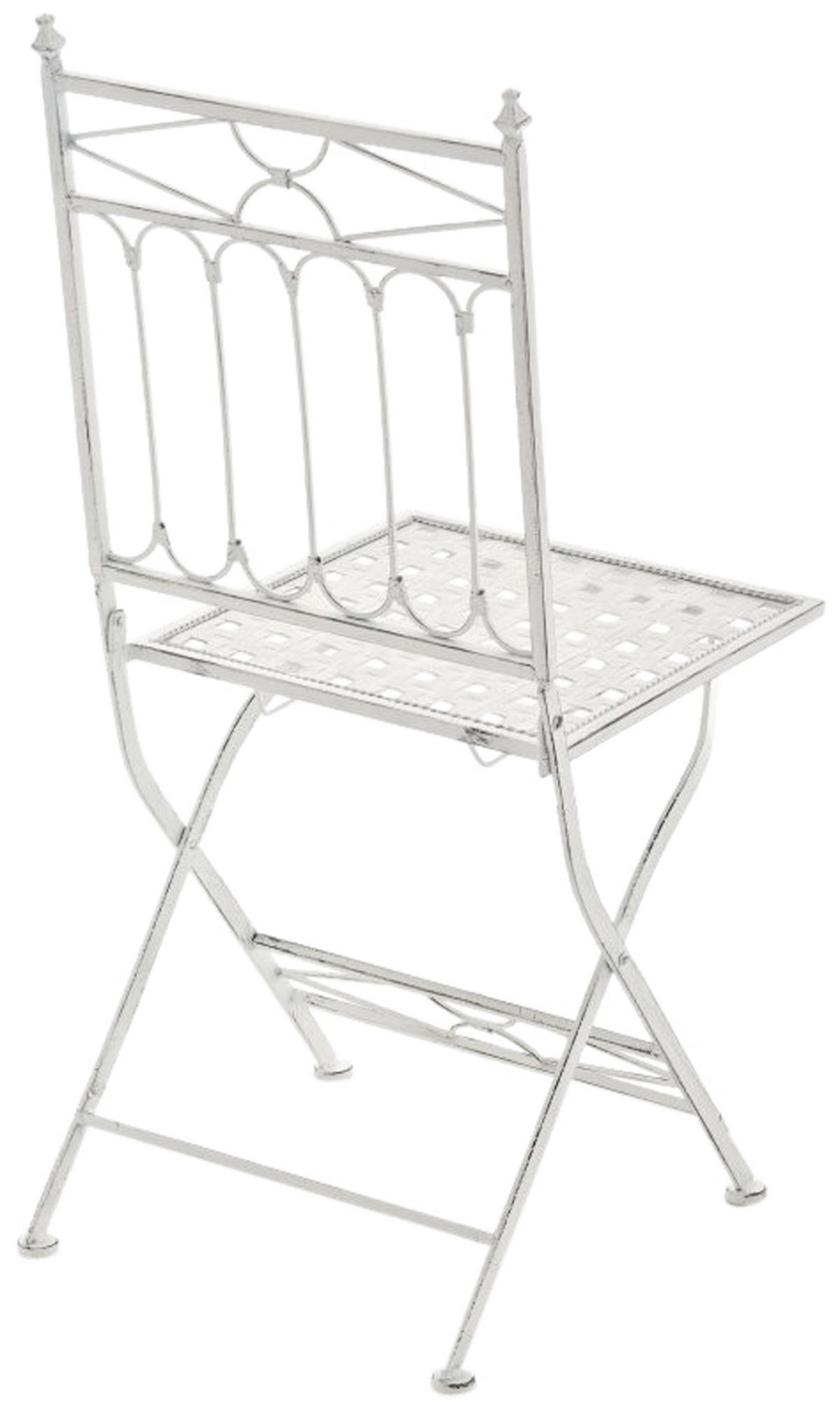 KLAPPSTUHL Asiri - 2er Set - antik weiß - Weiß, Metall (40/43/95cm) - TPFLiving