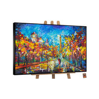 GEMÄLDE Nachts in Paris Schattenfugenrahmen Schwarz 120x80 cm - Schwarz, Holz (120/80cm) - YS-art gallery