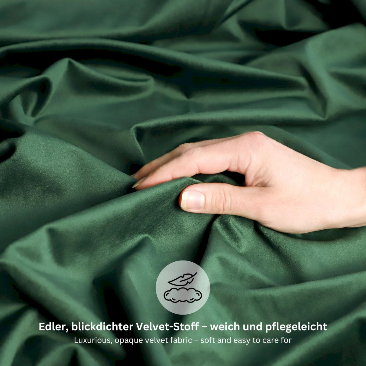 ÖSENVORHANG VELVET SIGNATURE - Grün, Textil (140/1/250cm) - Tom Tailor