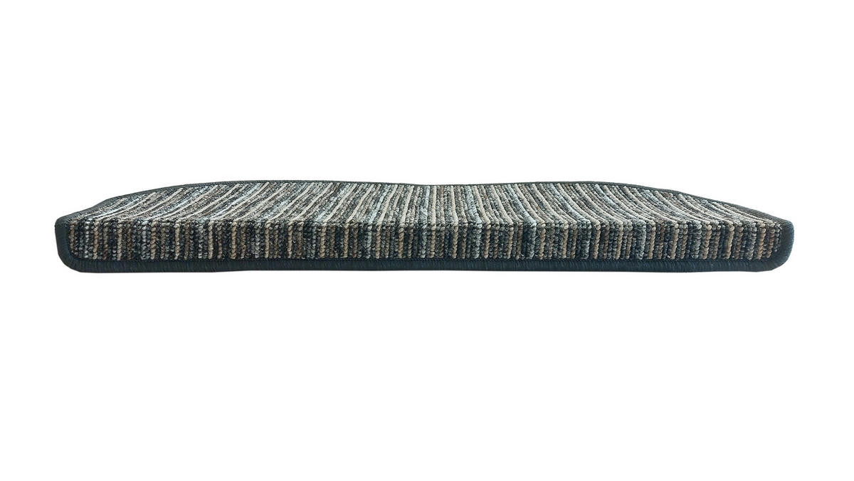 STUFENMATTE Set. 15 Stück "Rimini" Nadelfilz gestreift Anthrazit 24 x 65 cm - Anthrazit/Beige, Textil (24/65/4cm) - oKu-Tex