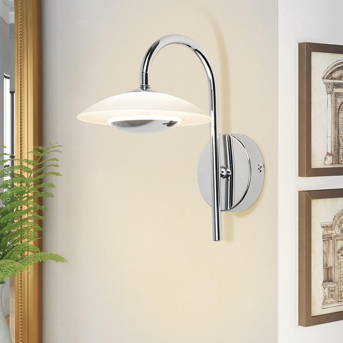 LED-WANDLEUCHTE Flashing 23.6/16/25.2 cm - Silberfarben, Metall (16/25.2/23.6cm) - ZMH