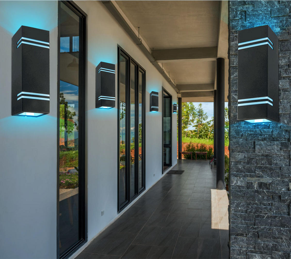 LED AUSSEN-WANDLEUCHTE Edelstahl Schwarz - Schwarz, Metall (8.5/25/8.7cm)