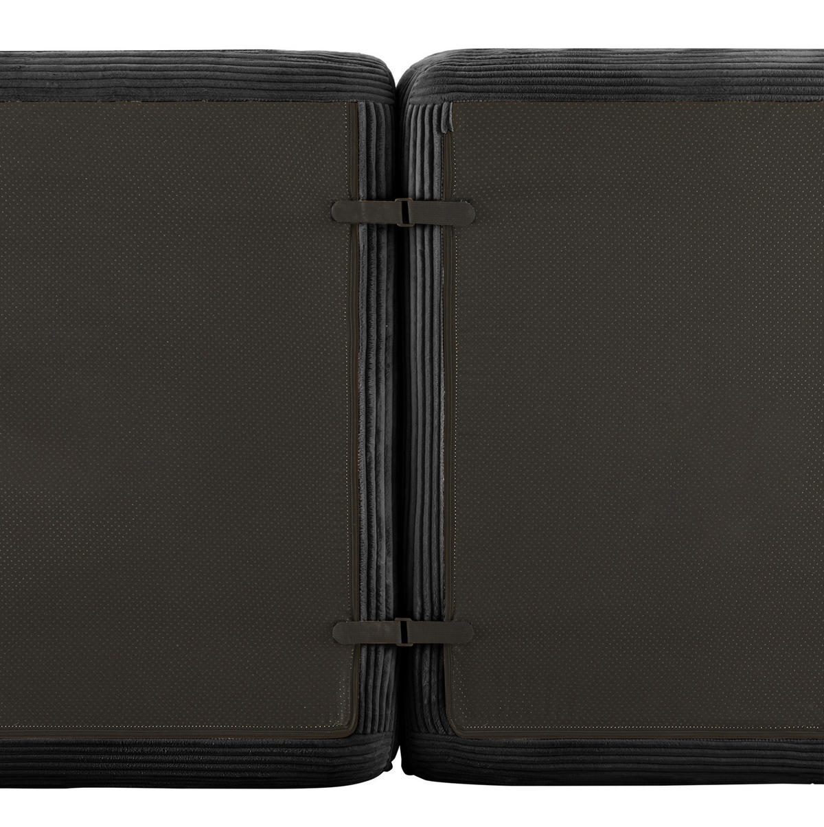 ECKSOFA 206/206/69 cm schwarz aus Cord mit modularem Design und rutschfestem Standfuß - Schwarz, Textil (206/206cm) - OKWISH