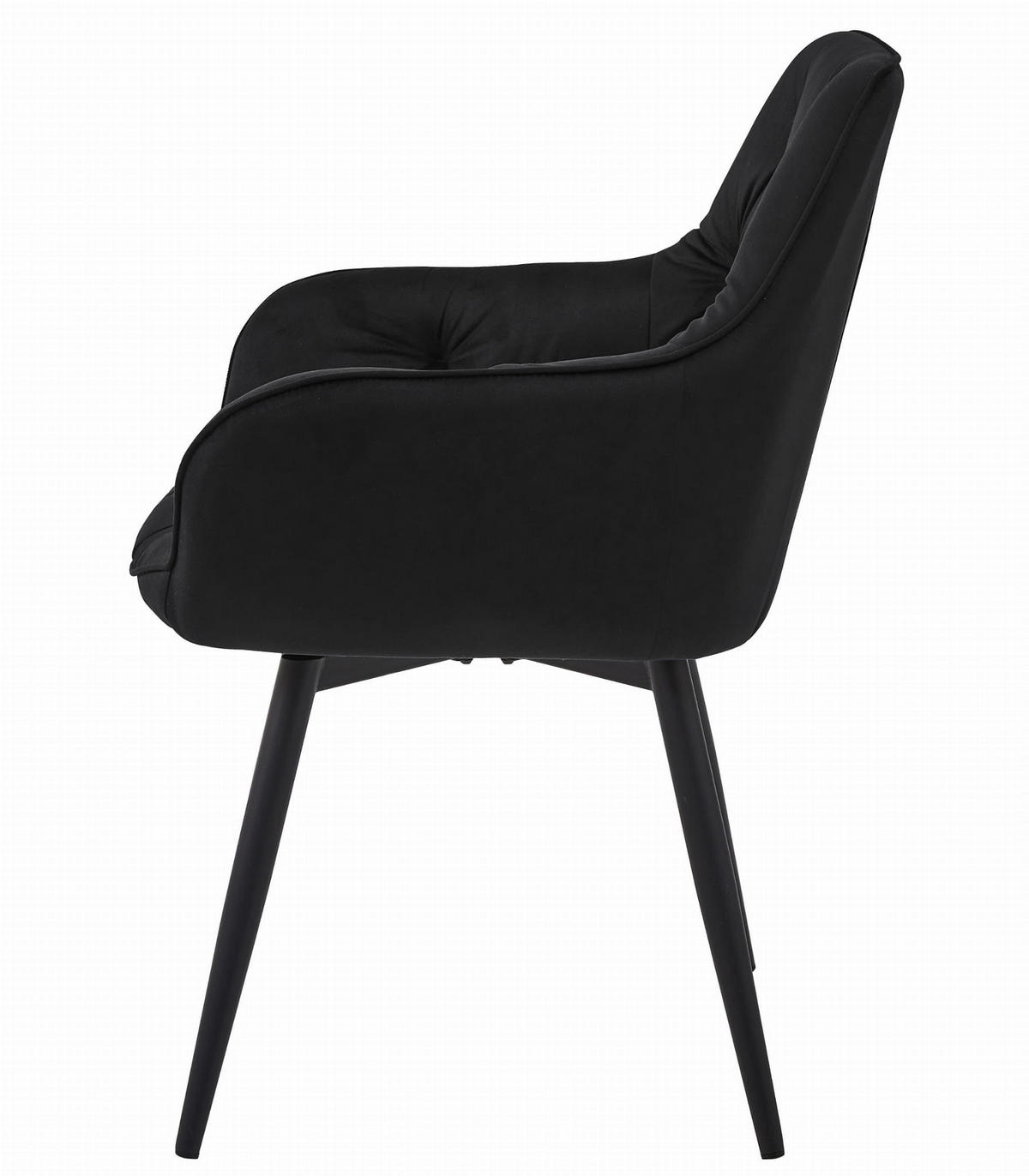 ESSZIMMERSTUHL LUKK360 schwarzer Sitz, schwarze Beine - Schwarz, Textil (56/84/61cm) - Valora