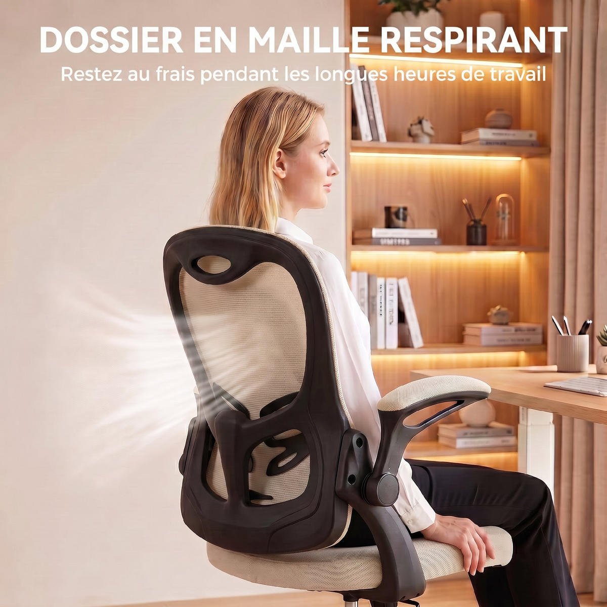 BÜROSTUHL Beige 62.0/58.0/110.5 cm - Beige, Textil (58/110.5/62cm)