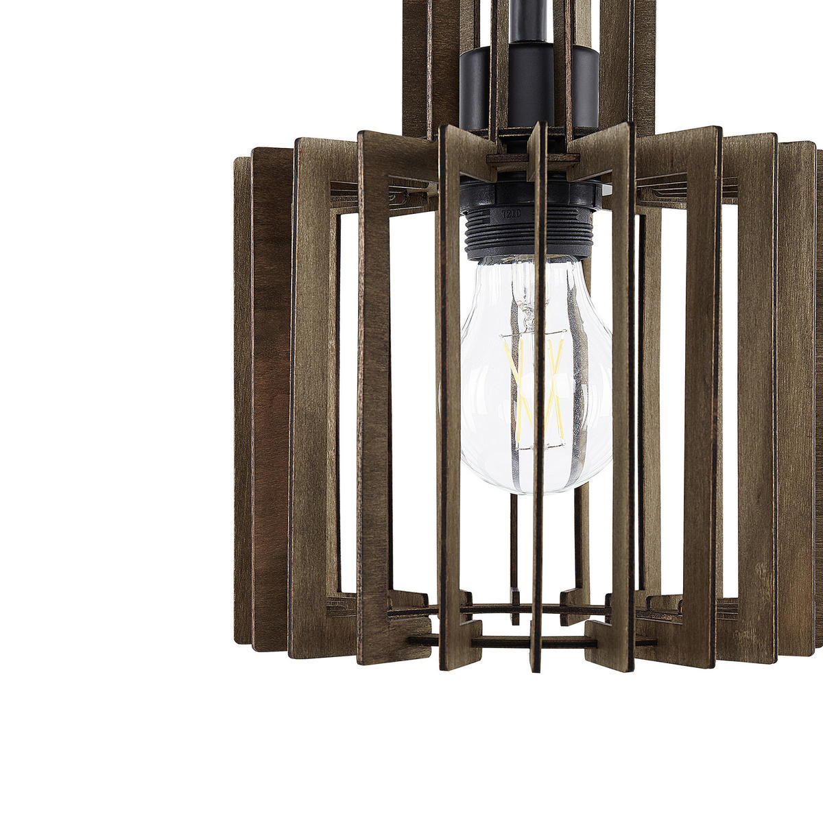 HÄNGELEUCHTE Niari 19/19/119 cm - Dunkelbraun, Holzwerkstoff (19/19/119cm) - Beliani