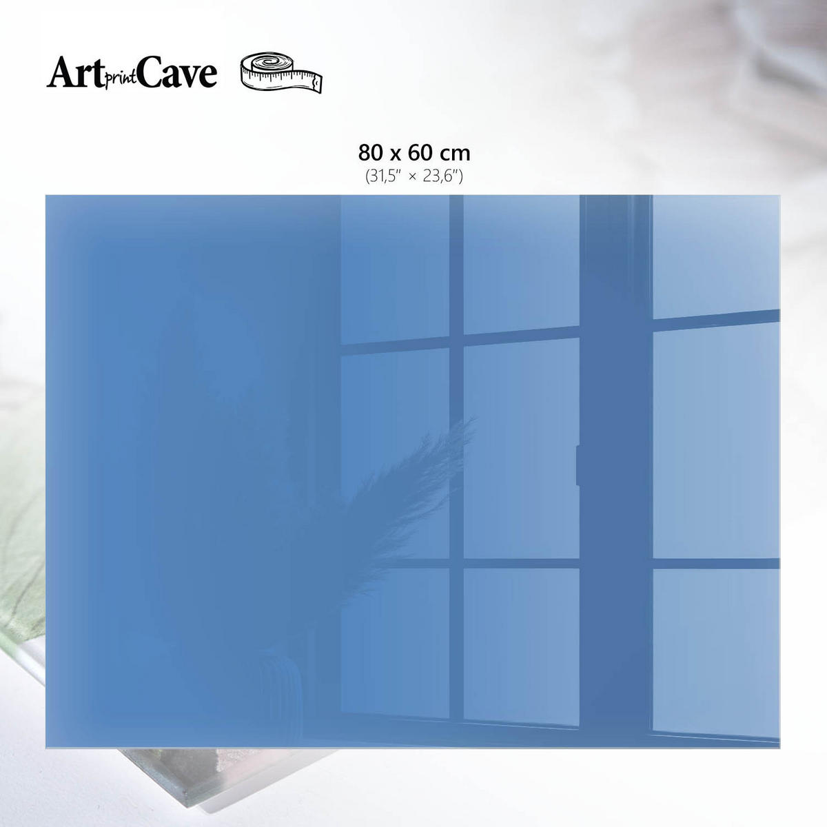 GLASPLATTE 80x60 cm – Blaue Farbe - Orange, Glas (0.4/80/60cm) - ArtPrintCave