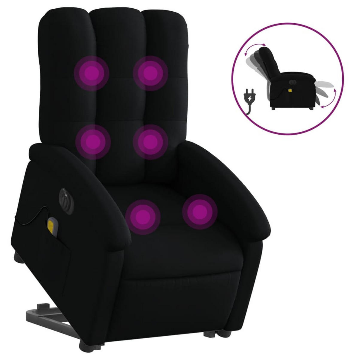 MASSAGESESSEL Luce - Schwarz, Metall (70/101/93cm) - Nettlife
