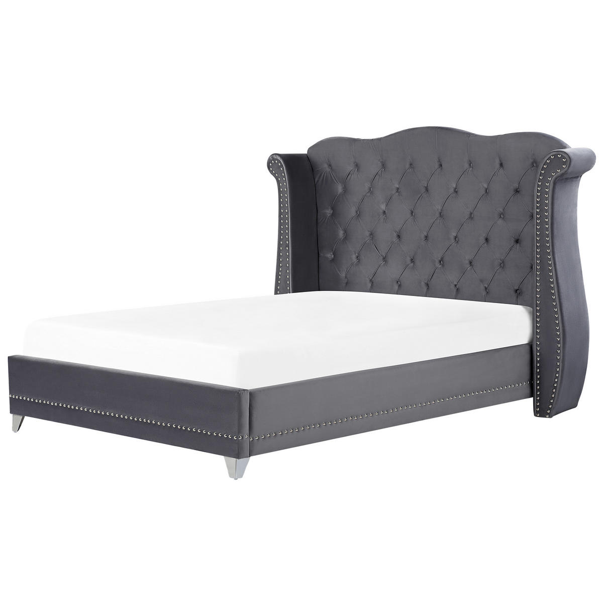 POLSTERBETT 180/200cm Grau Ayette - Grau, Textil (180/200cm) - Beliani