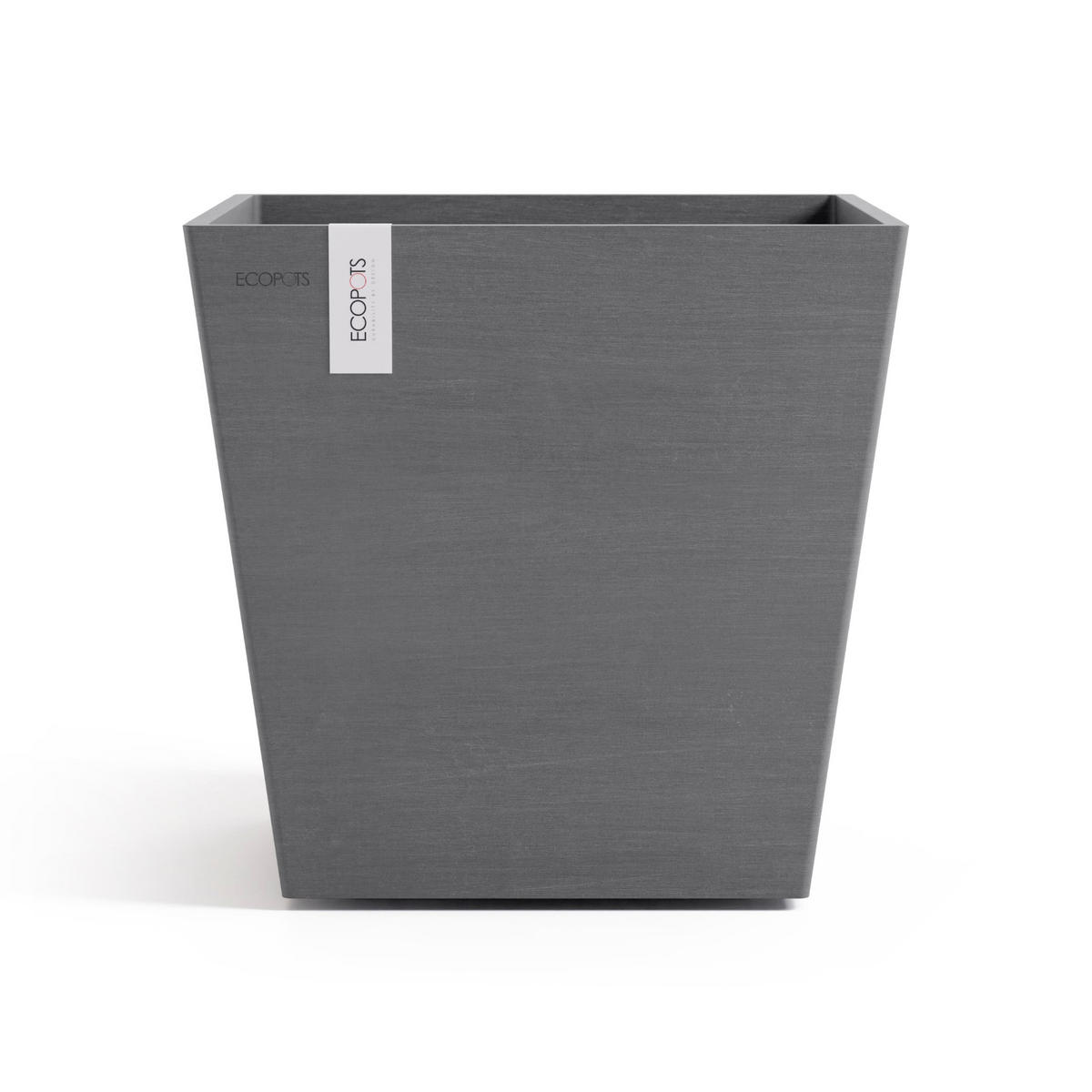 BLUMENTOPF mit Wasserreservoir Rotterdam 35/35/34,4 cm Grau - Grau, Kunststoff (35/34.4cm) - Ecopots