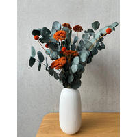 TROCKENBLUMEN Strauß Pop of Color: Eukalyptus orange - Orange, Naturmaterialien (40cm) - Lykke & You